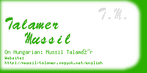talamer mussil business card